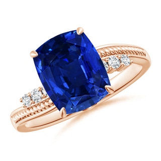 Cushion Rectangular Lab-Grown Lab Grown Blue Sapphire