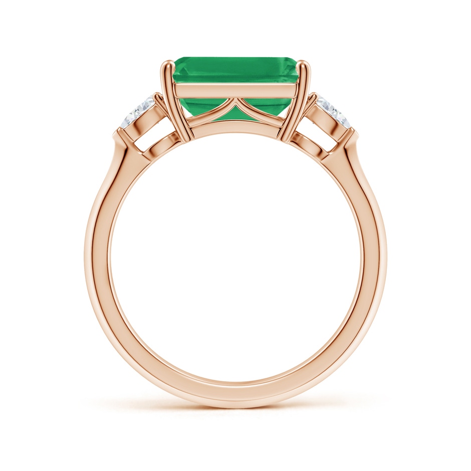 10x8mm A Classic East-West Emerald-Cut Emerald Side Stone Engagement Ring in Rose Gold side 199
