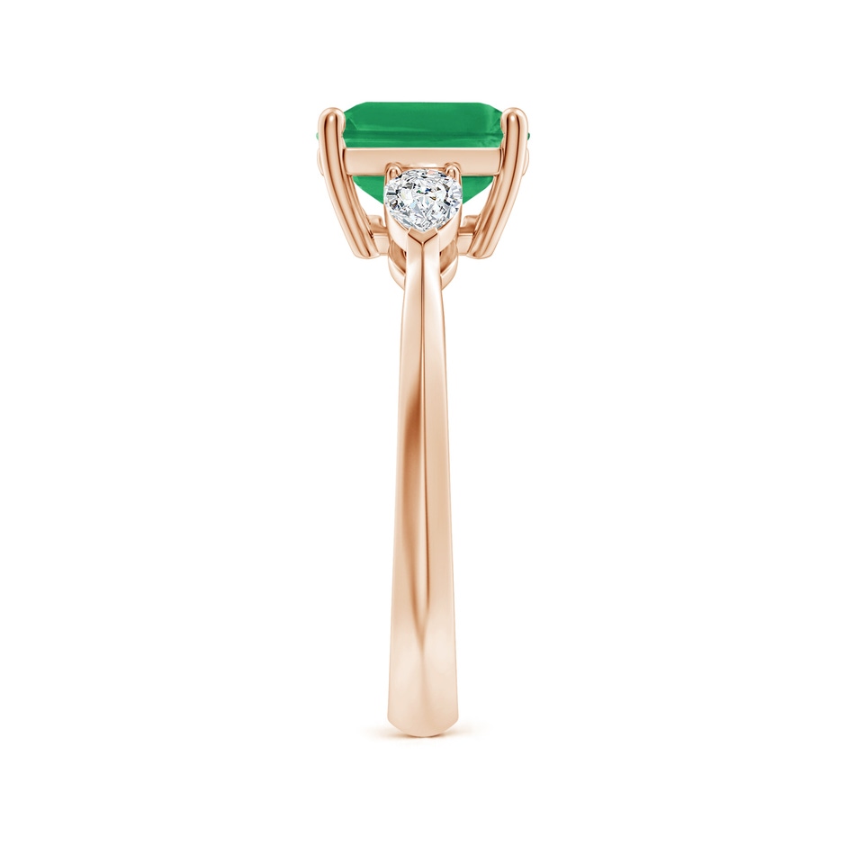 10x8mm A Classic East-West Emerald-Cut Emerald Side Stone Engagement Ring in Rose Gold side 299