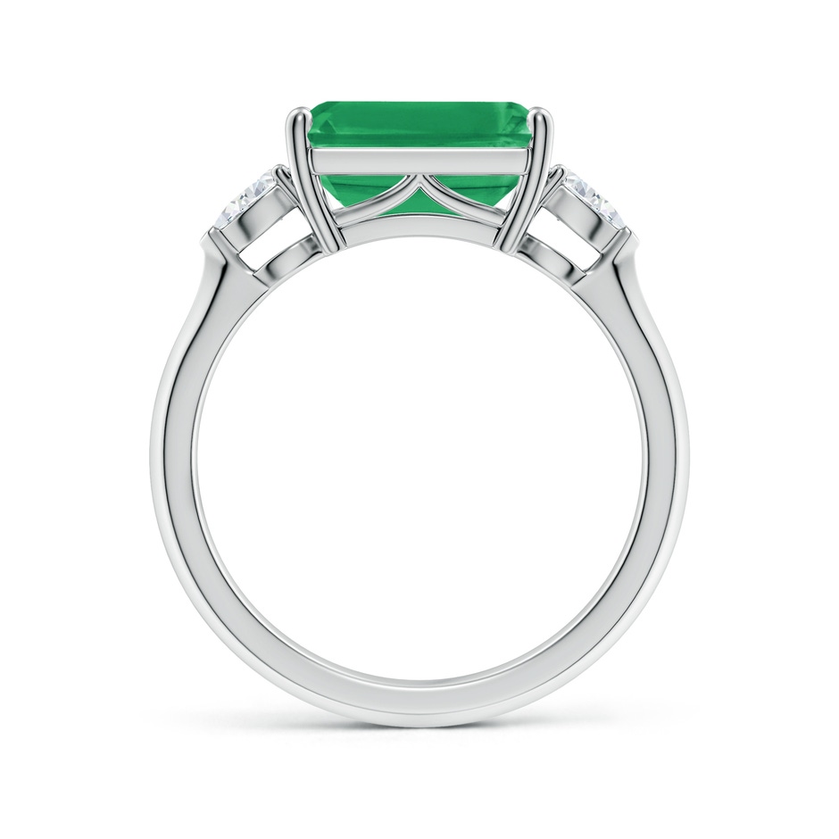 10x8mm A Classic East-West Emerald-Cut Emerald Side Stone Engagement Ring in White Gold side 199