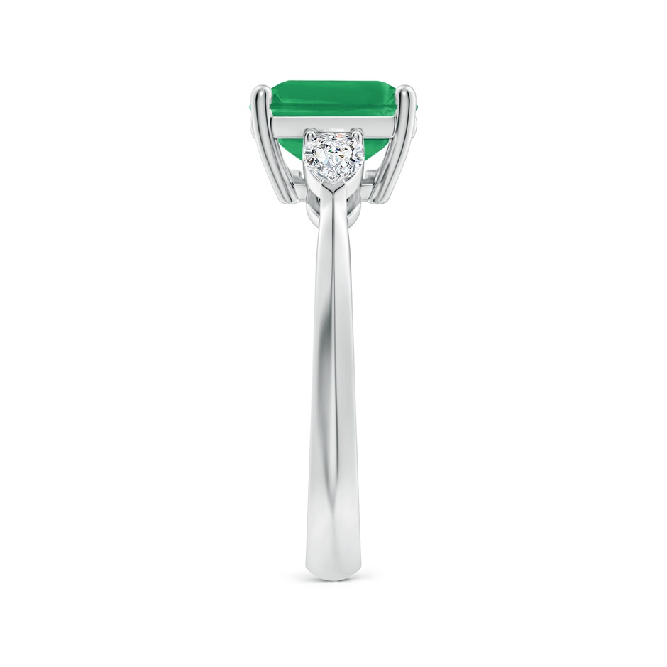 10x8mm A Classic East-West Emerald-Cut Emerald Side Stone Engagement Ring in White Gold side 299