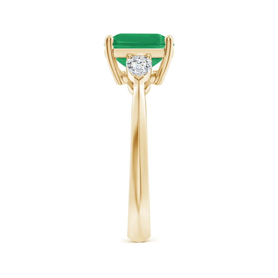 10x8mm A Classic East-West Emerald-Cut Emerald Side Stone Engagement Ring in Yellow Gold side 299