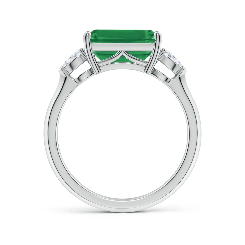 10x8mm AA Classic East-West Emerald-Cut Emerald Side Stone Engagement Ring in P950 Platinum side 199