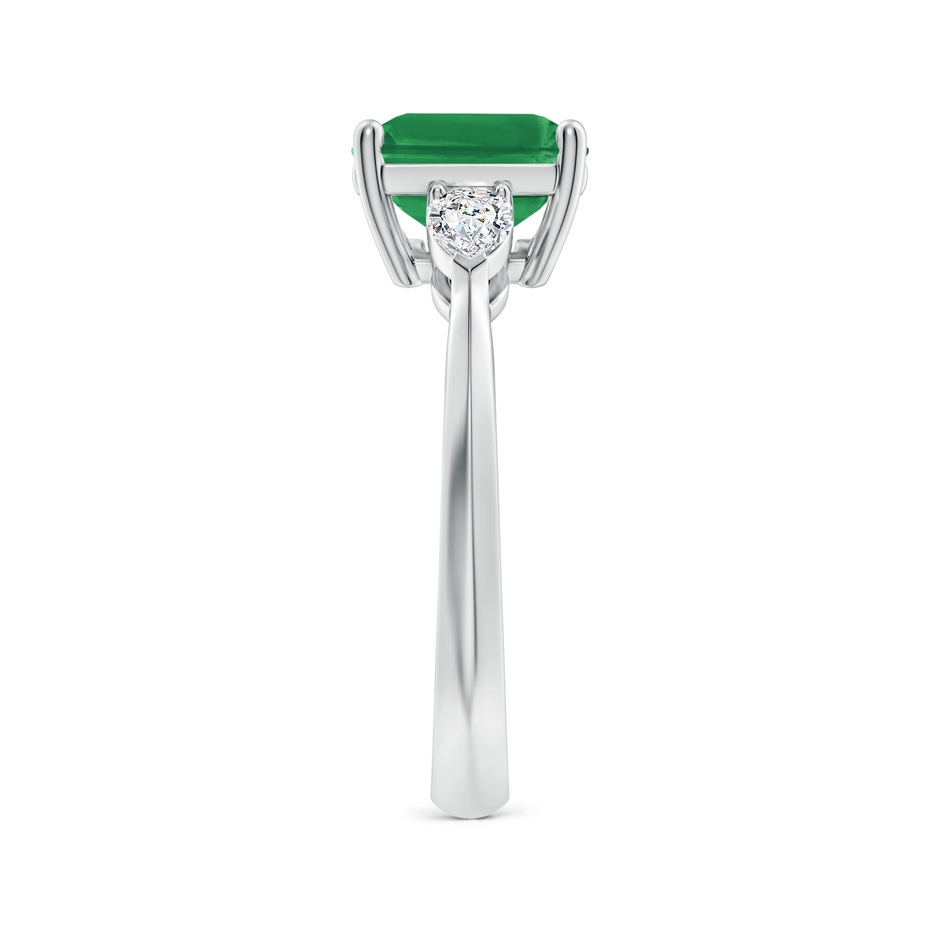 10x8mm AA Classic East-West Emerald-Cut Emerald Side Stone Engagement Ring in P950 Platinum side 299