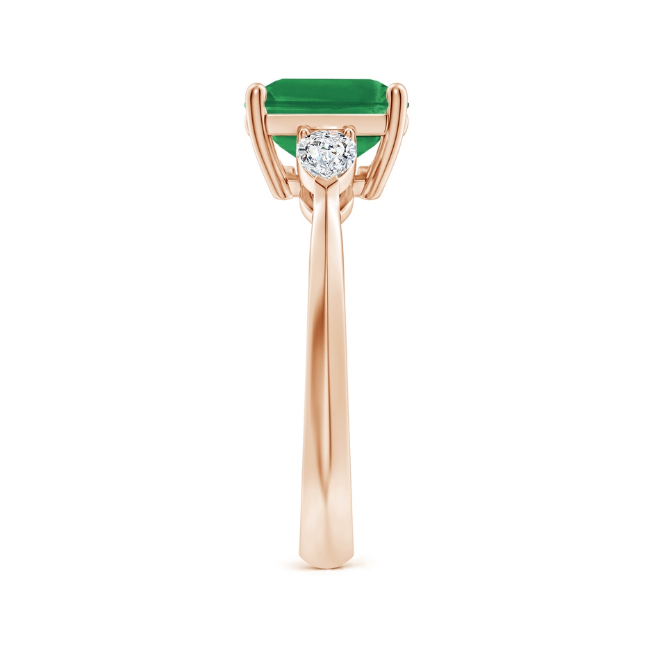 10x8mm AA Classic East-West Emerald-Cut Emerald Side Stone Engagement Ring in Rose Gold side 299