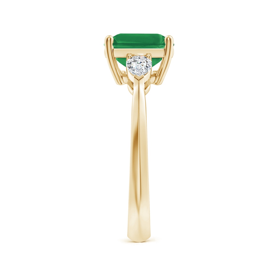 10x8mm AA Classic East-West Emerald-Cut Emerald Side Stone Engagement Ring in Yellow Gold side 299
