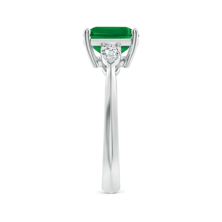 10x8mm AAA Classic East-West Emerald-Cut Emerald Side Stone Engagement Ring in White Gold side 299