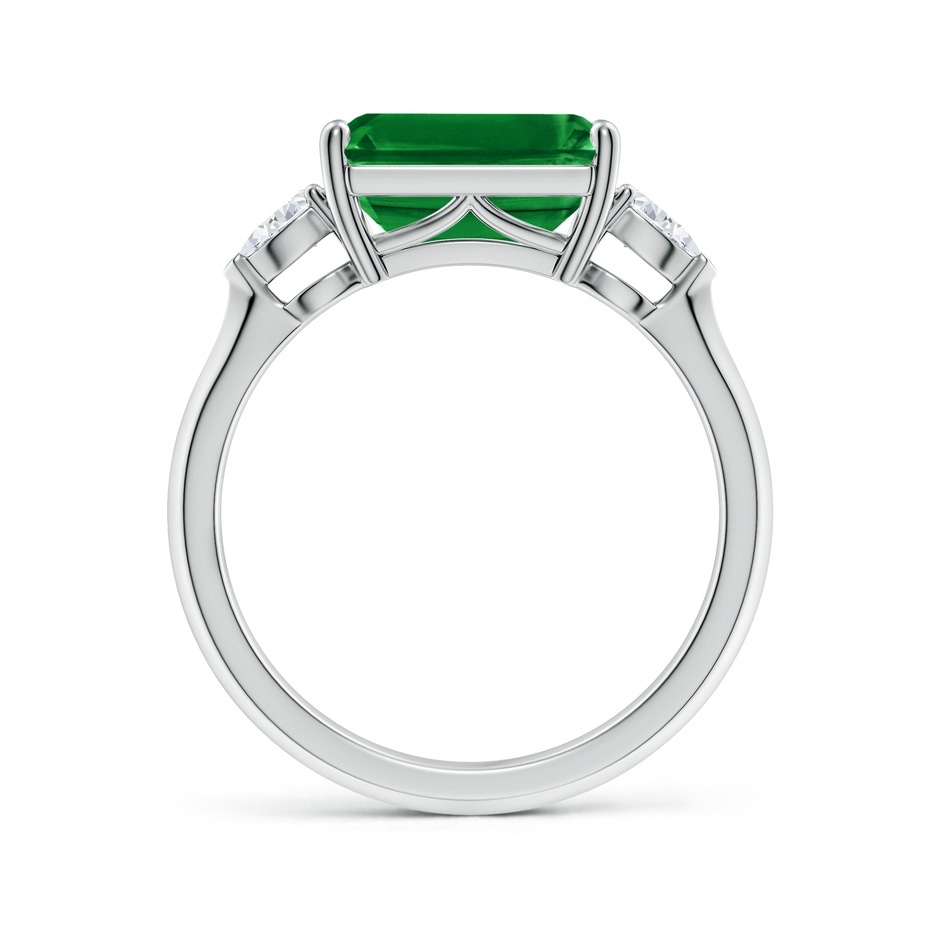 10x8mm AAAA Classic East-West Emerald-Cut Emerald Side Stone Engagement Ring in P950 Platinum side 199
