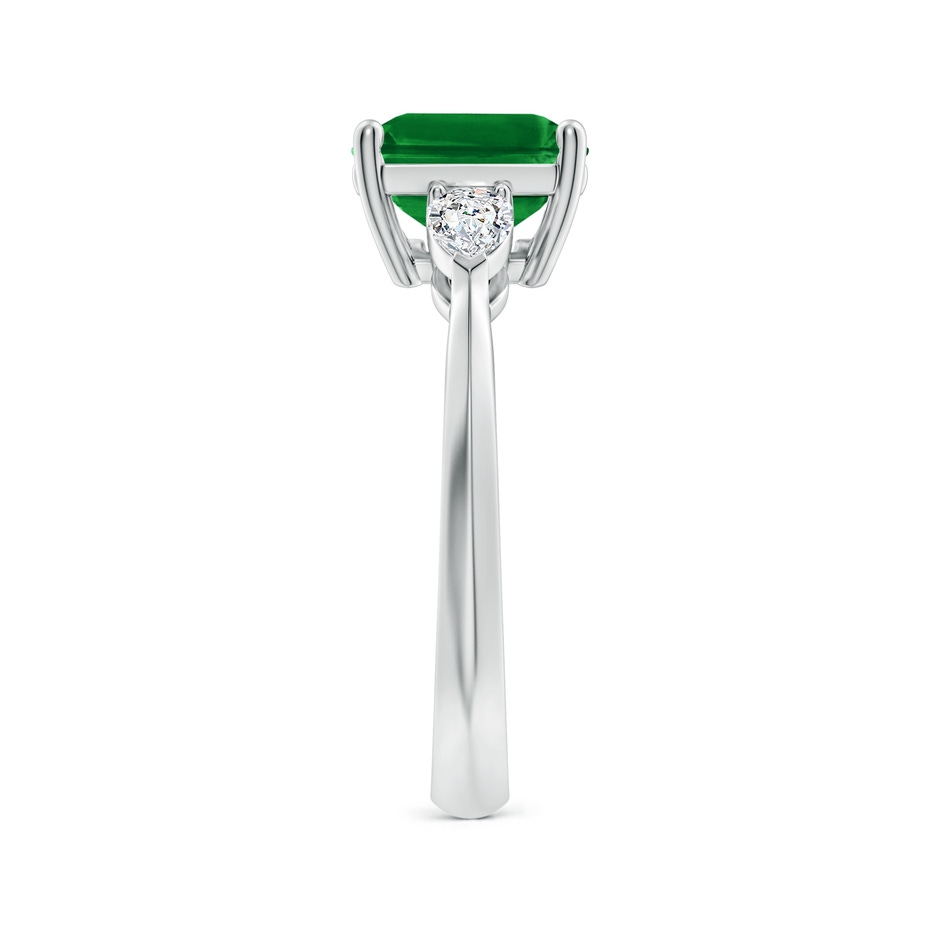 10x8mm AAAA Classic East-West Emerald-Cut Emerald Side Stone Engagement Ring in P950 Platinum side 299