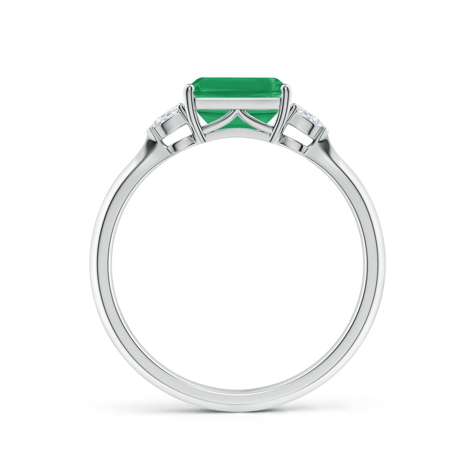 7x5mm A Classic East-West Emerald-Cut Emerald Side Stone Engagement Ring in P950 Platinum side 199