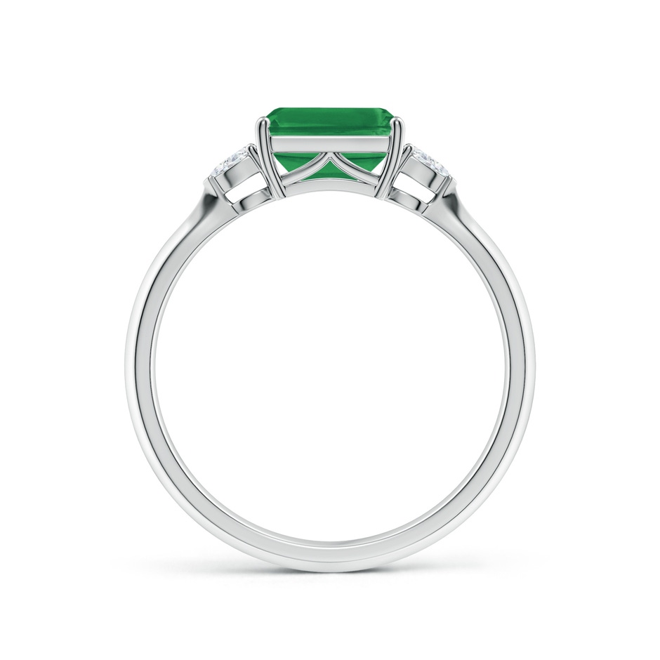 7x5mm AA Classic East-West Emerald-Cut Emerald Side Stone Engagement Ring in P950 Platinum side 199