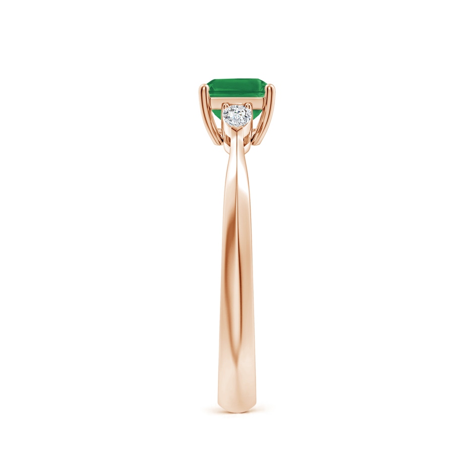 7x5mm AA Classic East-West Emerald-Cut Emerald Side Stone Engagement Ring in Rose Gold side 299