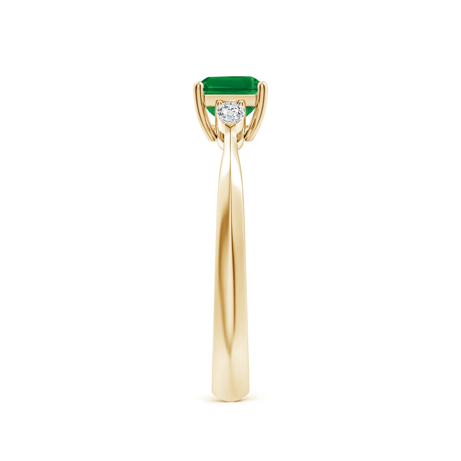 7x5mm AAA Classic East-West Emerald-Cut Emerald Side Stone Engagement Ring in Yellow Gold side 299