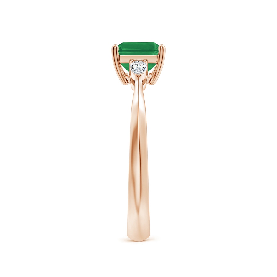8x6mm AA Classic East-West Emerald-Cut Emerald Side Stone Engagement Ring in Rose Gold side 299