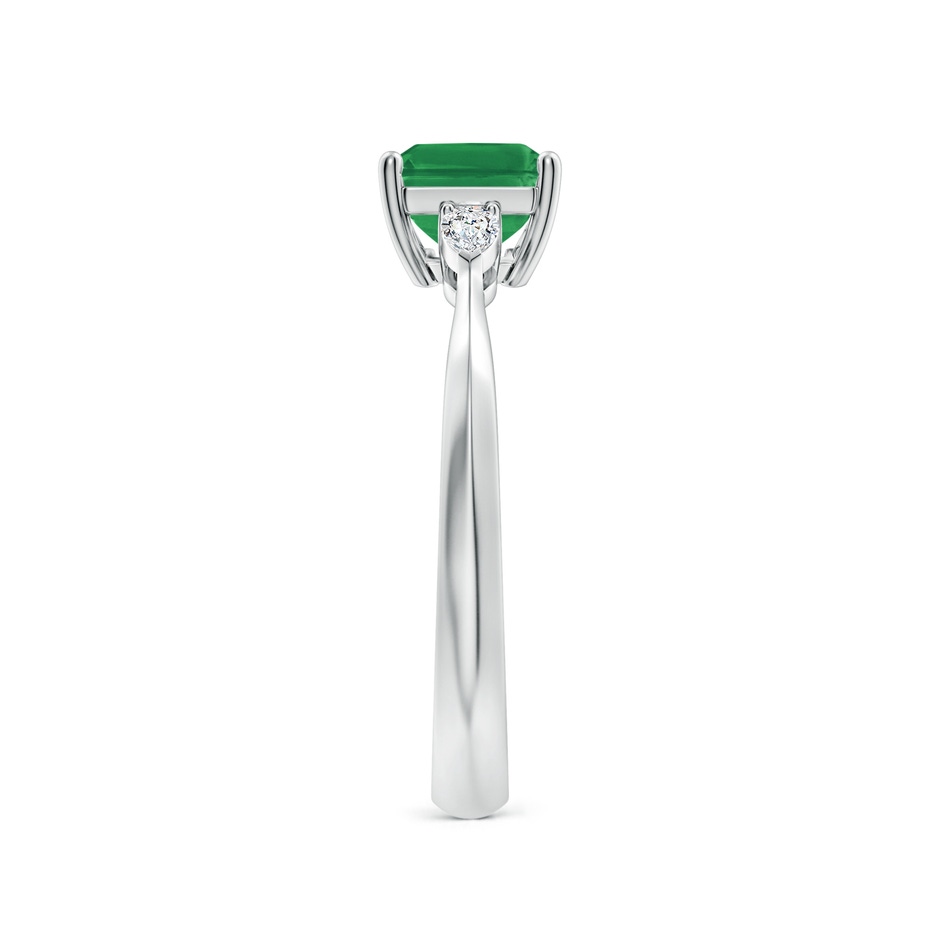 8x6mm AA Classic East-West Emerald-Cut Emerald Side Stone Engagement Ring in White Gold side 299