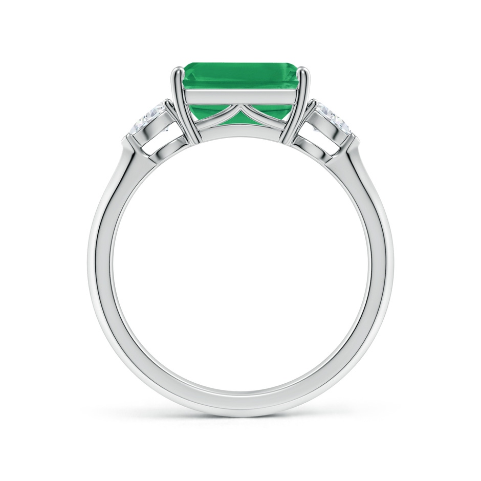 9x7mm A Classic East-West Emerald-Cut Emerald Side Stone Engagement Ring in P950 Platinum side 199
