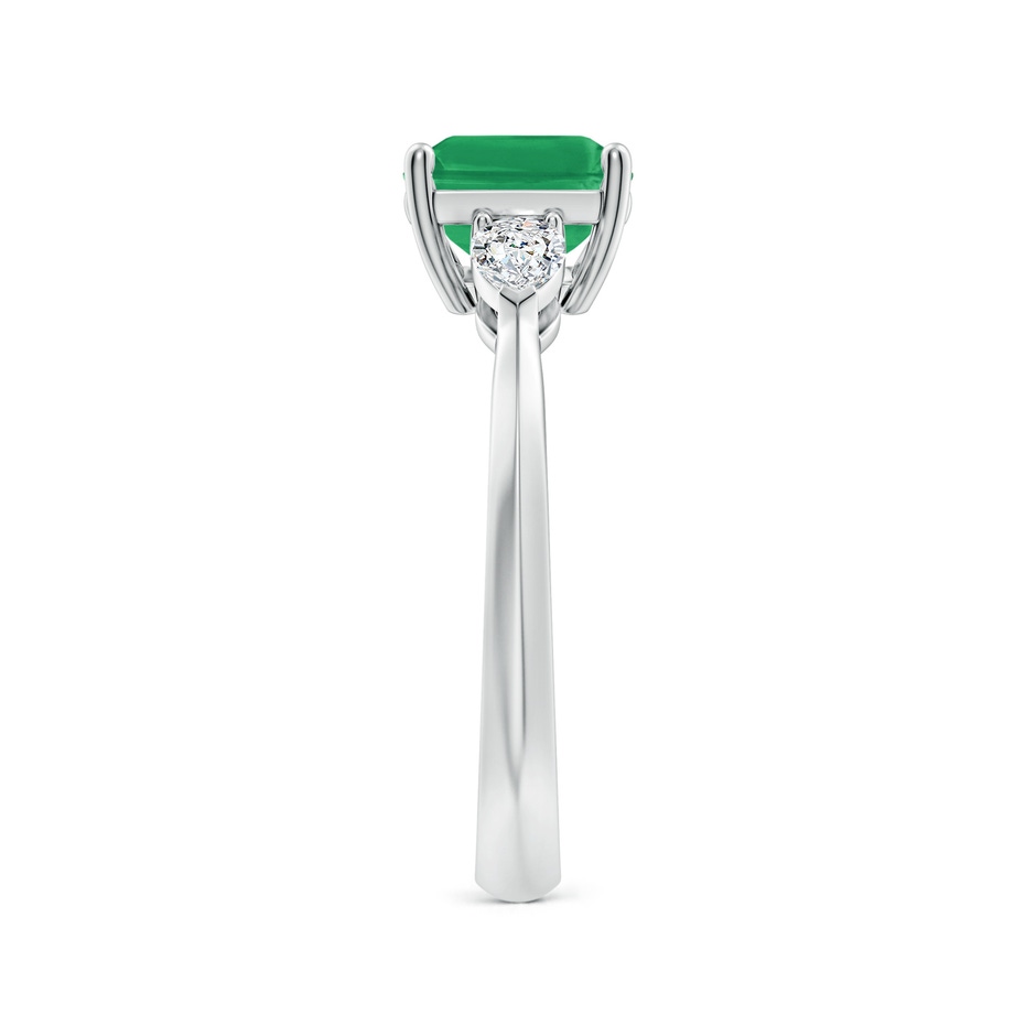 9x7mm A Classic East-West Emerald-Cut Emerald Side Stone Engagement Ring in P950 Platinum side 299