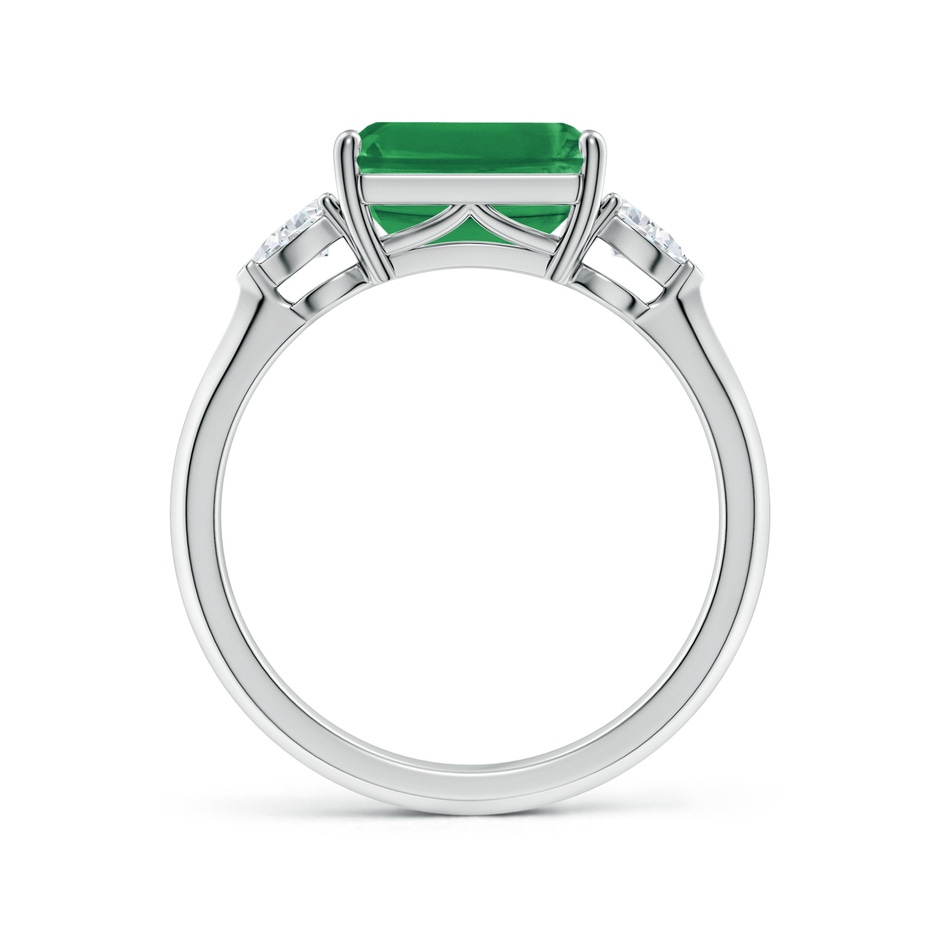 9x7mm AA Classic East-West Emerald-Cut Emerald Side Stone Engagement Ring in P950 Platinum side 199