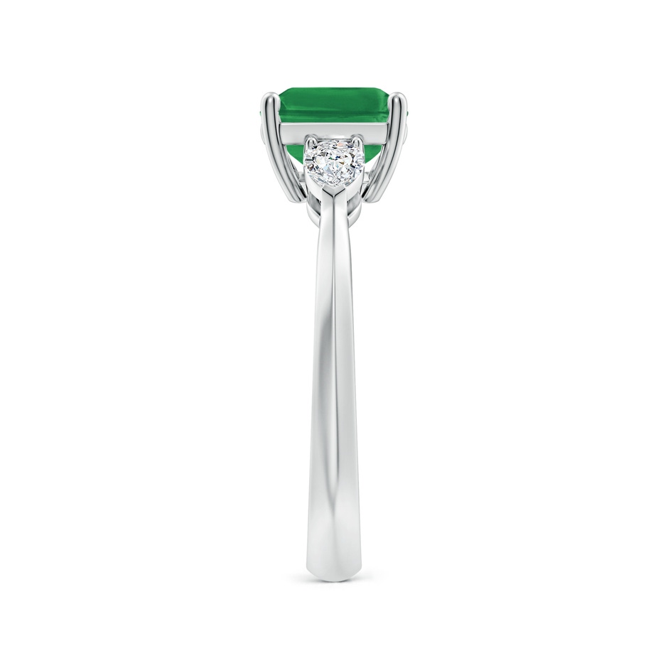 9x7mm AA Classic East-West Emerald-Cut Emerald Side Stone Engagement Ring in White Gold side 299