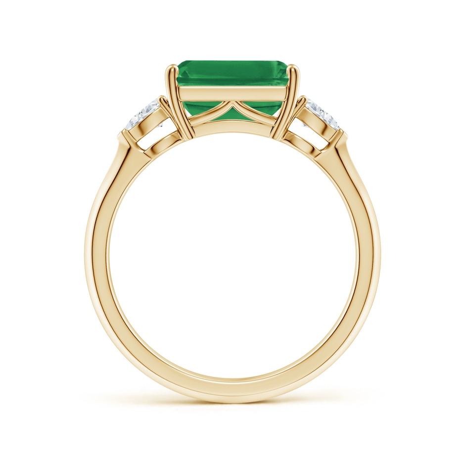9x7mm AA Classic East-West Emerald-Cut Emerald Side Stone Engagement Ring in Yellow Gold side 199