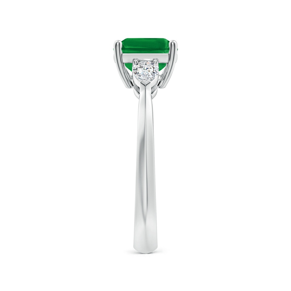 9x7mm AAA Classic East-West Emerald-Cut Emerald Side Stone Engagement Ring in P950 Platinum side 299