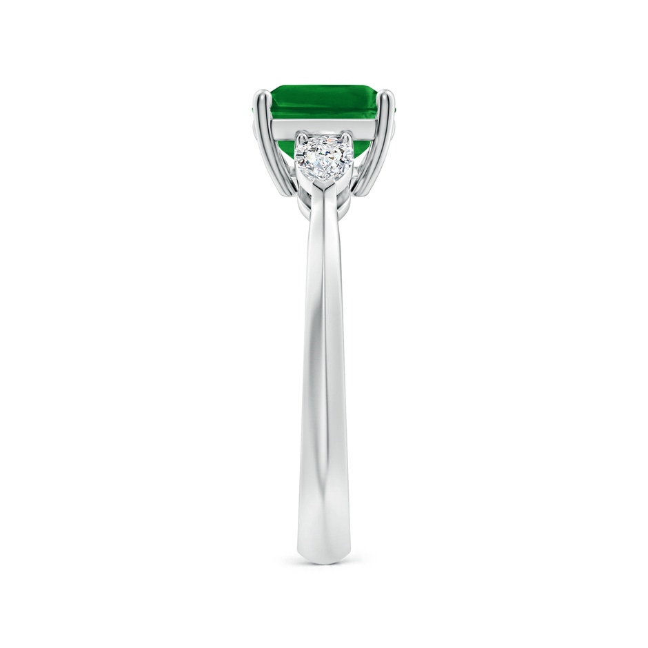 9x7mm AAAA Classic East-West Emerald-Cut Emerald Side Stone Engagement Ring in P950 Platinum side 299