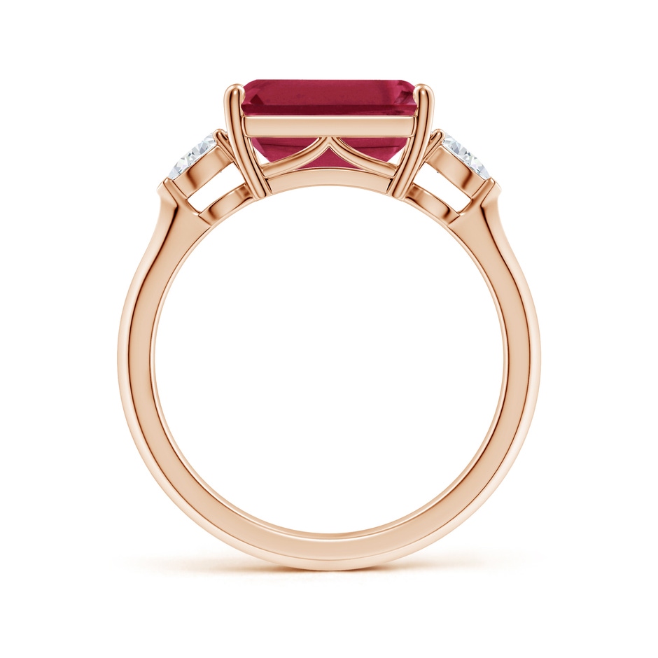 10x8mm A Classic East-West Emerald-Cut Ruby Side Stone Engagement Ring in Rose Gold side 199