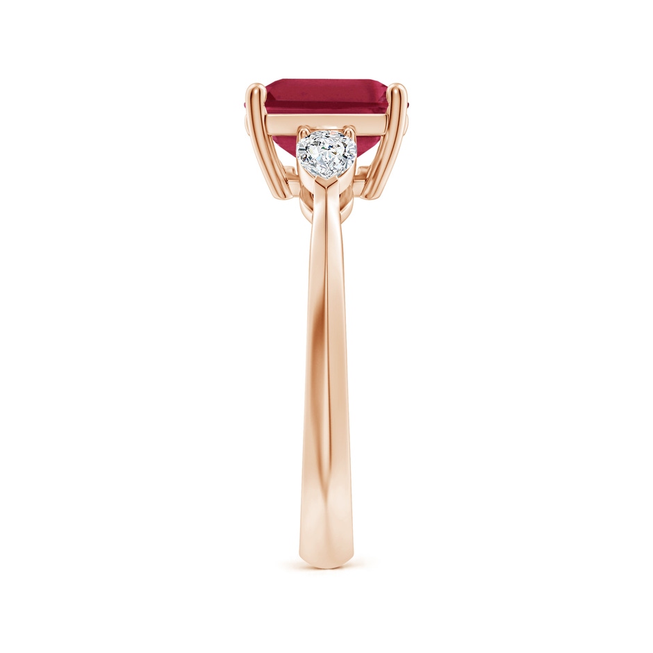 10x8mm A Classic East-West Emerald-Cut Ruby Side Stone Engagement Ring in Rose Gold side 299