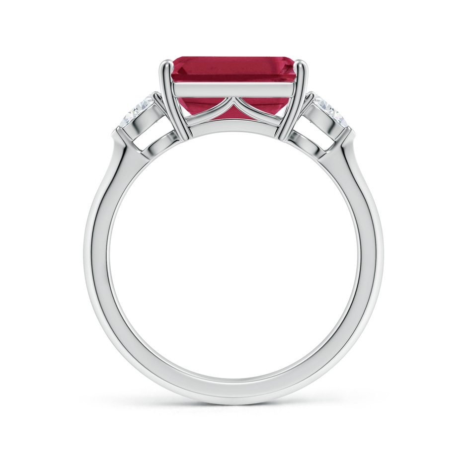 10x8mm A Classic East-West Emerald-Cut Ruby Side Stone Engagement Ring in White Gold side 199