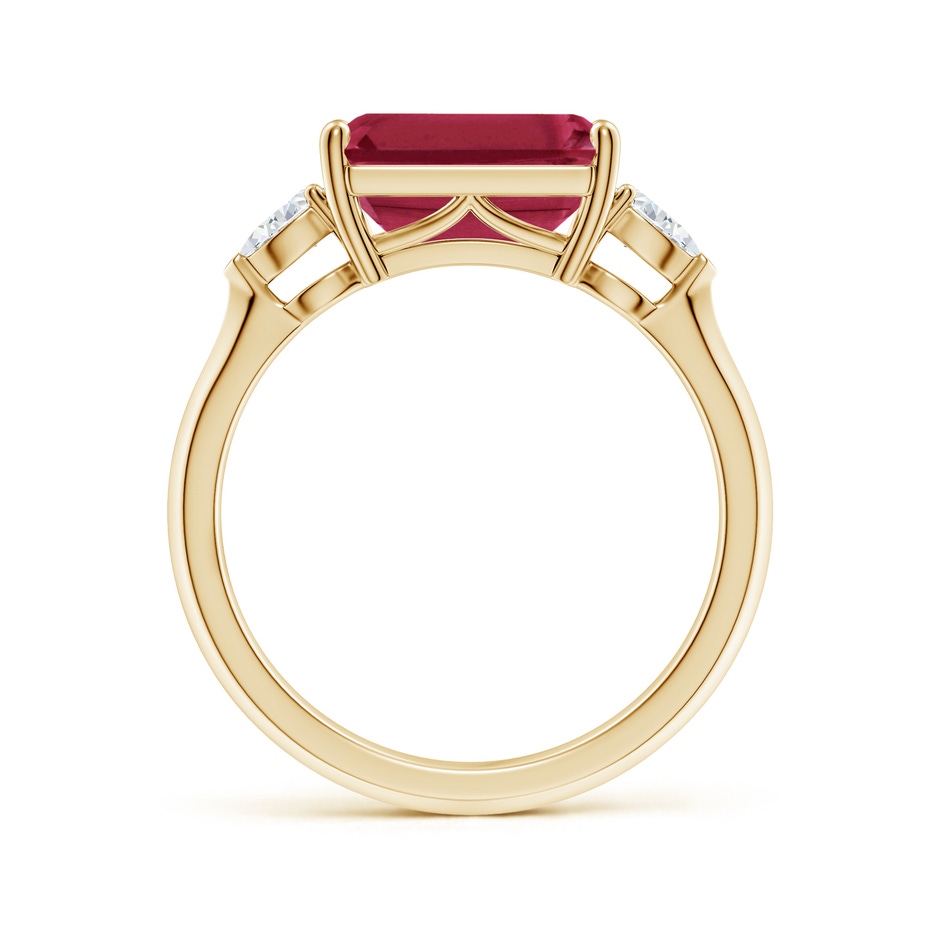 10x8mm A Classic East-West Emerald-Cut Ruby Side Stone Engagement Ring in Yellow Gold side 199