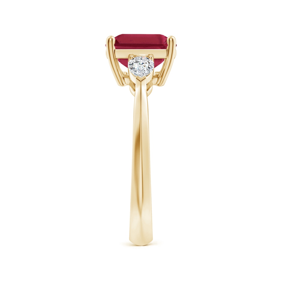 10x8mm A Classic East-West Emerald-Cut Ruby Side Stone Engagement Ring in Yellow Gold side 299