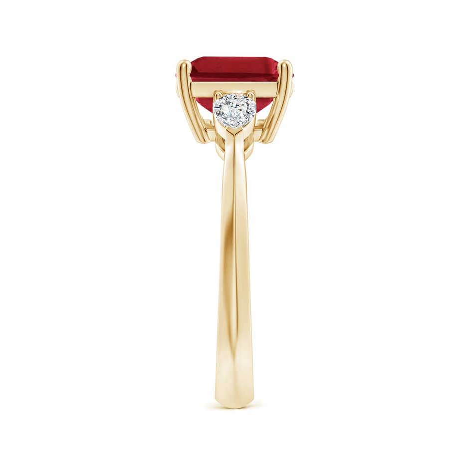 10x8mm AA Classic East-West Emerald-Cut Ruby Side Stone Engagement Ring in Yellow Gold side 299