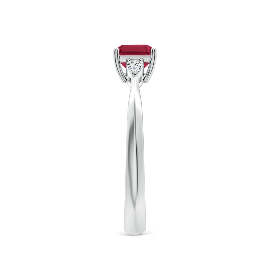 7x5mm A Classic East-West Emerald-Cut Ruby Side Stone Engagement Ring in White Gold side 299