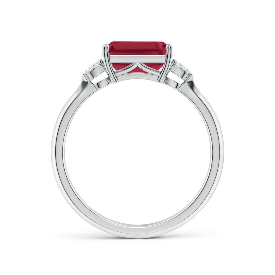 8x6mm A Classic East-West Emerald-Cut Ruby Side Stone Engagement Ring in P950 Platinum side 199
