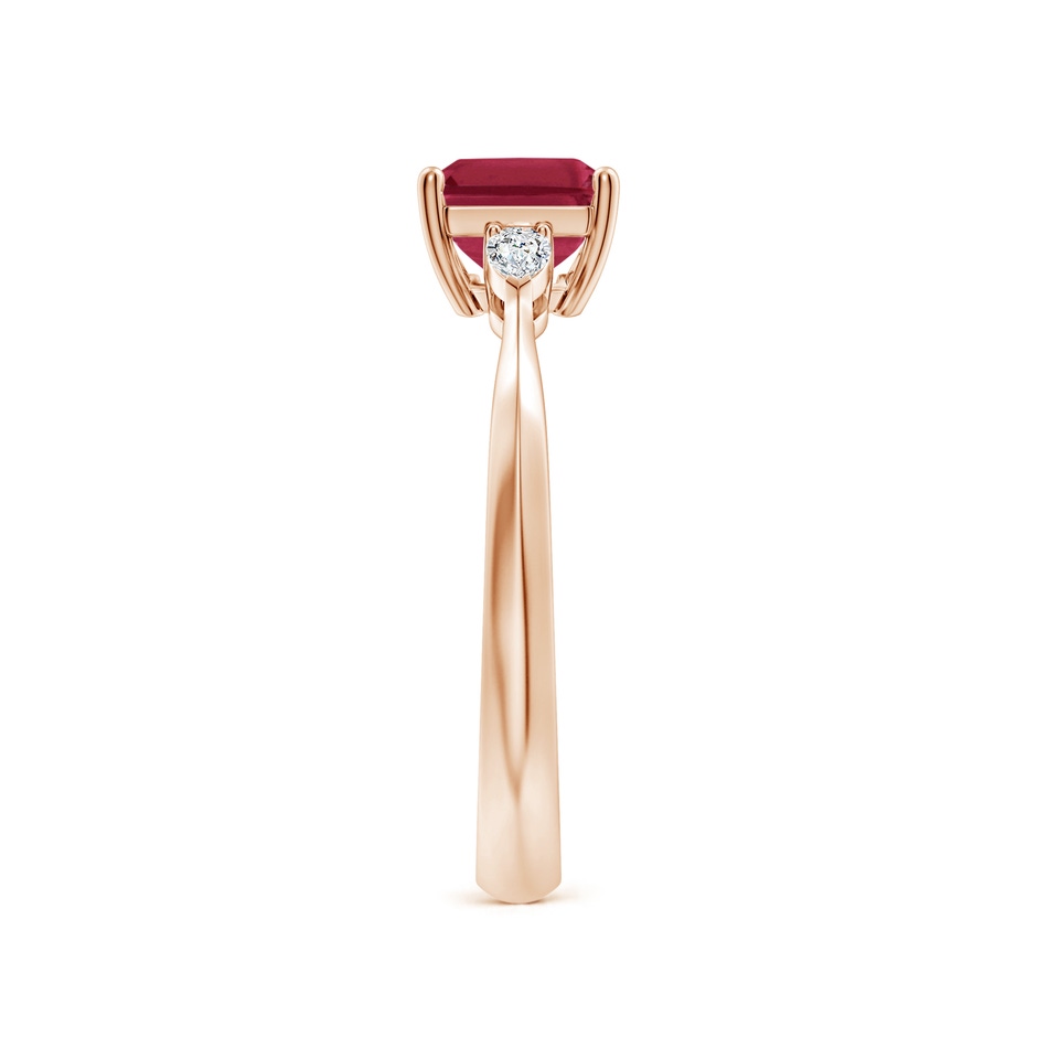 8x6mm A Classic East-West Emerald-Cut Ruby Side Stone Engagement Ring in Rose Gold side 299