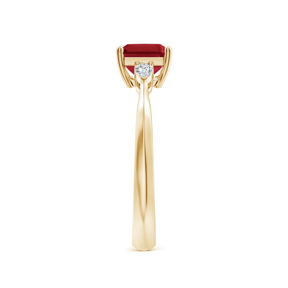 8x6mm AA Classic East-West Emerald-Cut Ruby Side Stone Engagement Ring in Yellow Gold side 299
