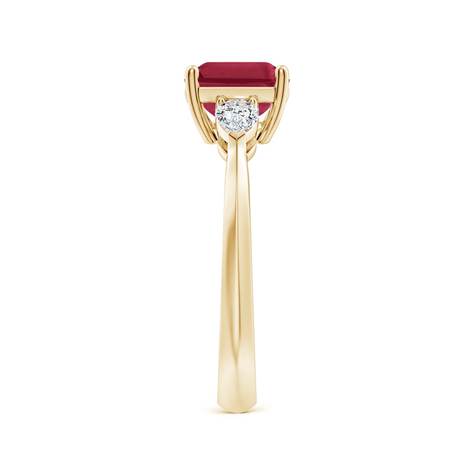 9x7mm A Classic East-West Emerald-Cut Ruby Side Stone Engagement Ring in Yellow Gold side 299