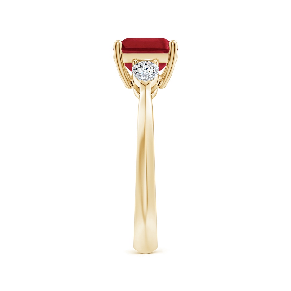 9x7mm AA Classic East-West Emerald-Cut Ruby Side Stone Engagement Ring in Yellow Gold side 299