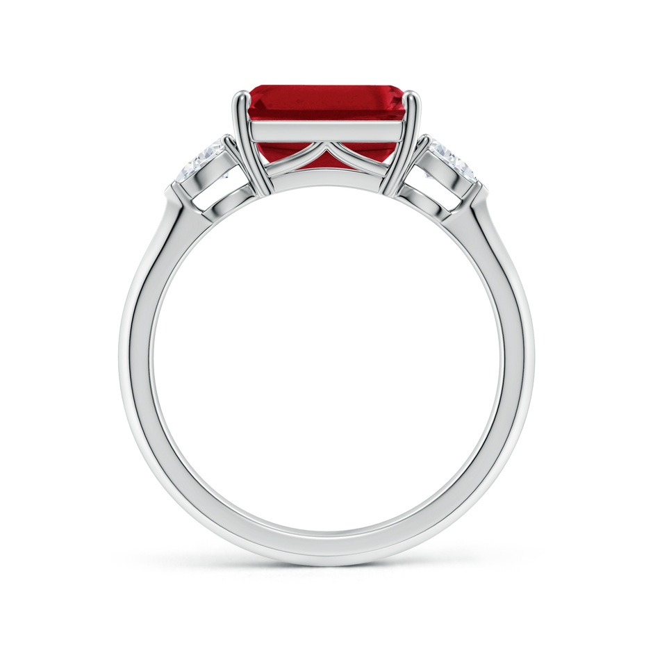 9x7mm AAA Classic East-West Emerald-Cut Ruby Side Stone Engagement Ring in White Gold side 199