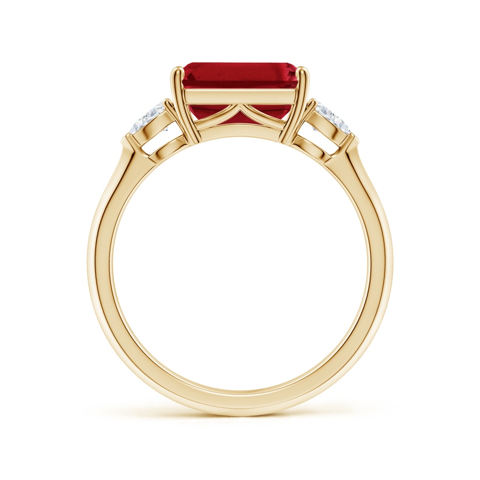 9x7mm AAA Classic East-West Emerald-Cut Ruby Side Stone Engagement Ring in Yellow Gold side 199