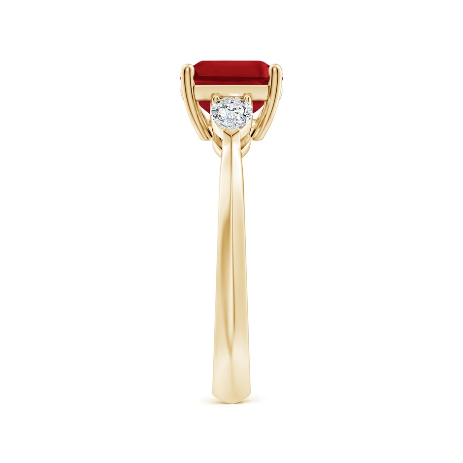 9x7mm AAA Classic East-West Emerald-Cut Ruby Side Stone Engagement Ring in Yellow Gold side 299