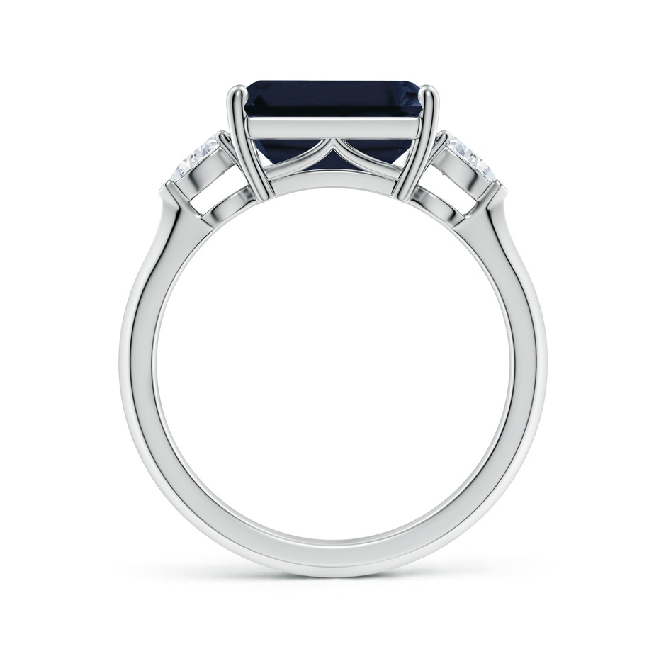 10x8mm A Classic East-West Emerald-Cut Blue Sapphire Side Stone Engagement Ring in 18K White Gold side 199