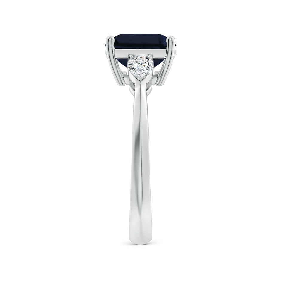10x8mm A Classic East-West Emerald-Cut Blue Sapphire Side Stone Engagement Ring in 18K White Gold side 299