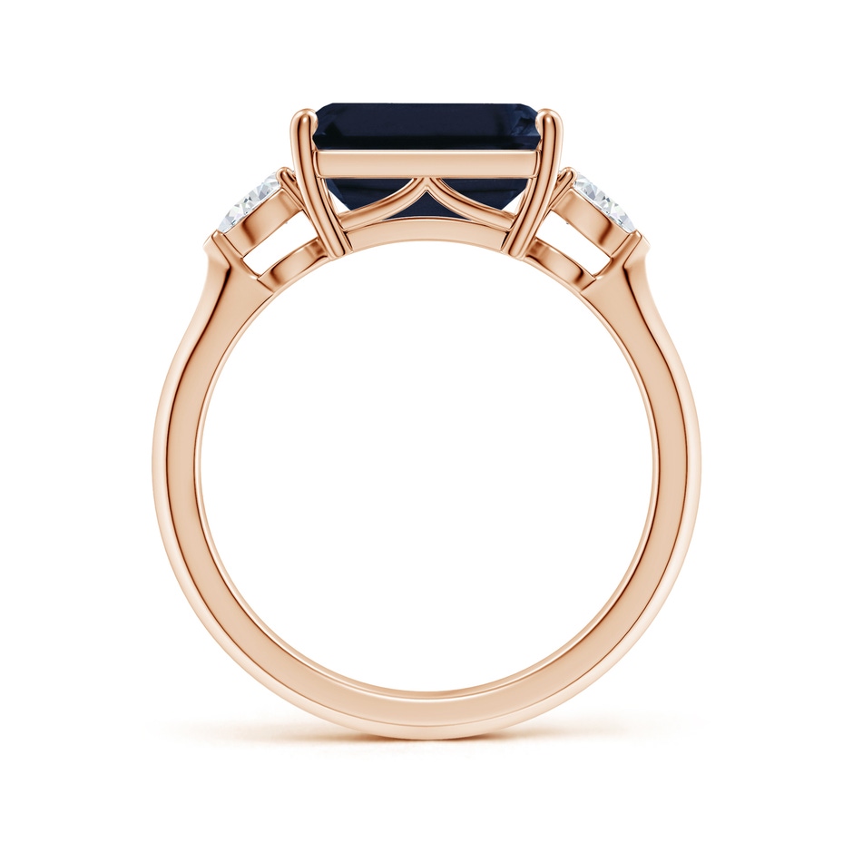 10x8mm A Classic East-West Emerald-Cut Blue Sapphire Side Stone Engagement Ring in Rose Gold side 199