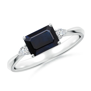Emerald Cut A Blue Sapphire