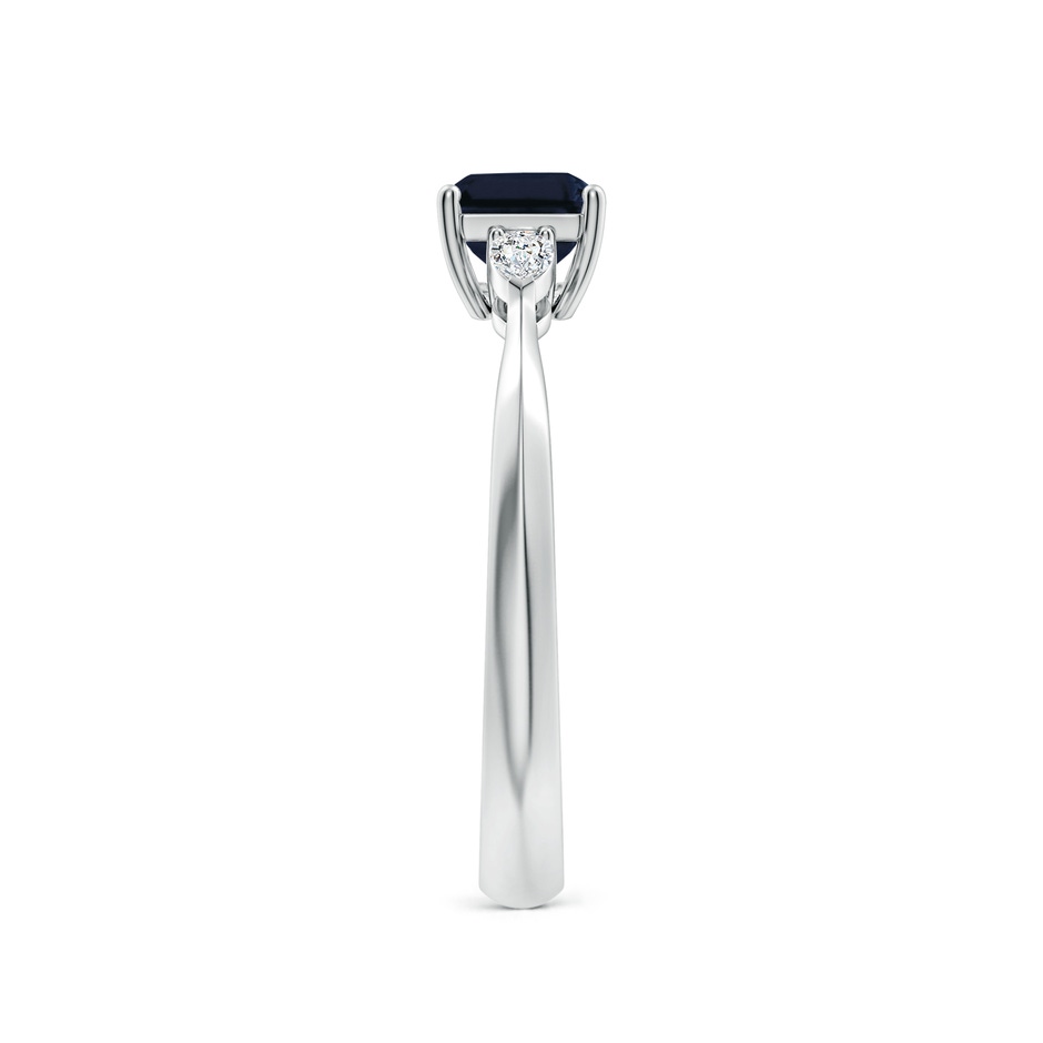 7x5mm A Classic East-West Emerald-Cut Blue Sapphire Side Stone Engagement Ring in White Gold side 299