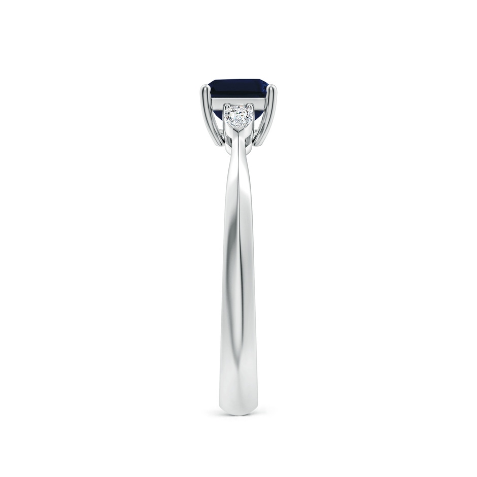 7x5mm AA Classic East-West Emerald-Cut Blue Sapphire Side Stone Engagement Ring in White Gold side 299