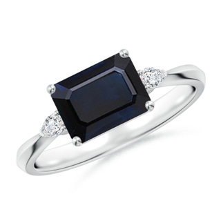 Emerald Cut A Blue Sapphire