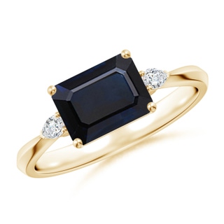 Emerald Cut A Blue Sapphire