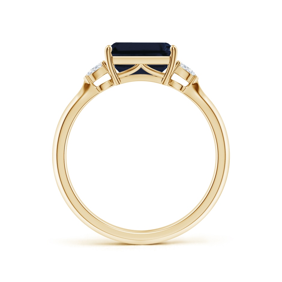 8x6mm A Classic East-West Emerald-Cut Blue Sapphire Side Stone Engagement Ring in Yellow Gold side 199
